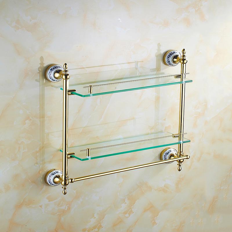 Stainless Steel Bathroom Towel Rack and Shelf Set with Hanger and Rod