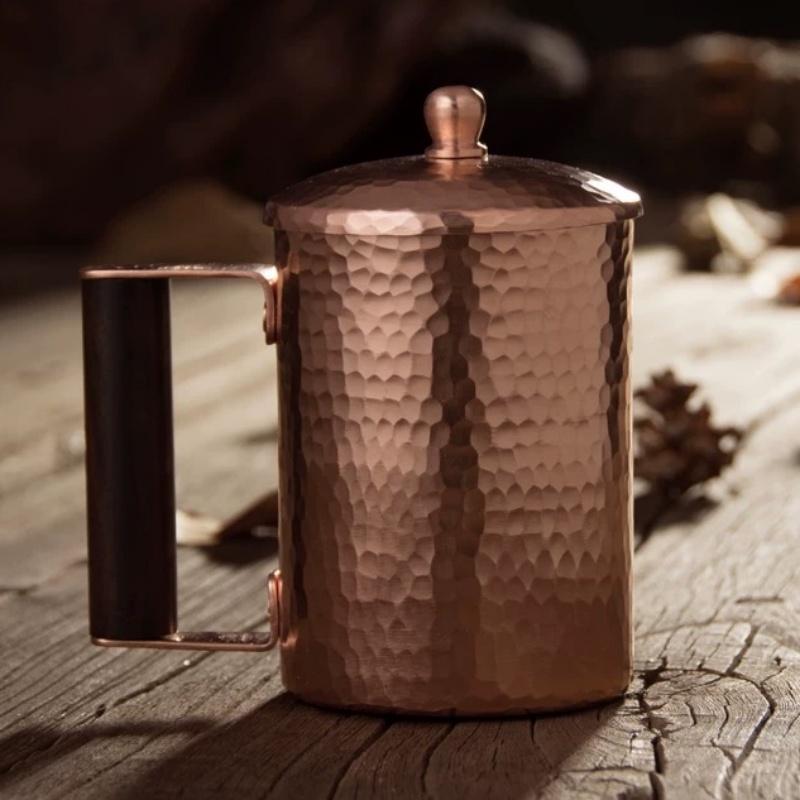 Vintage Copper Coffee Mug Handmade Moscow Mule Portable 450ml Tea Mug Drinkware for Hot and Cold Water Cup Kitchen Restaurant