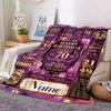 Golden Milestone Celebration Blanket Personalized Name Soft Warm And Versatile For Sofa Bed Office And Travel Machine Washable Comfortable In All