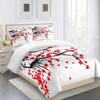 3D Bedding Collection Botanical Red Pink Flowers Duvet Quilt Cover Collection Comforter Cover Pillowcase King Queen Size Printed