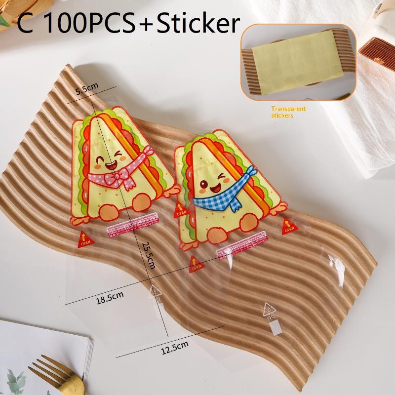 Triangular Sandwich Packaging Paper Leak-Proof Clear Bags 20/100 PCS for Morning Breakfast Sandwich Toast Wrapping