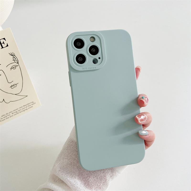 Colorful Soft Silicone Case For iPhone 15 14 Pro Max 13 12 Mini 11 Pro Max 7 8 SE 2020 Camera Protection Phone Cover