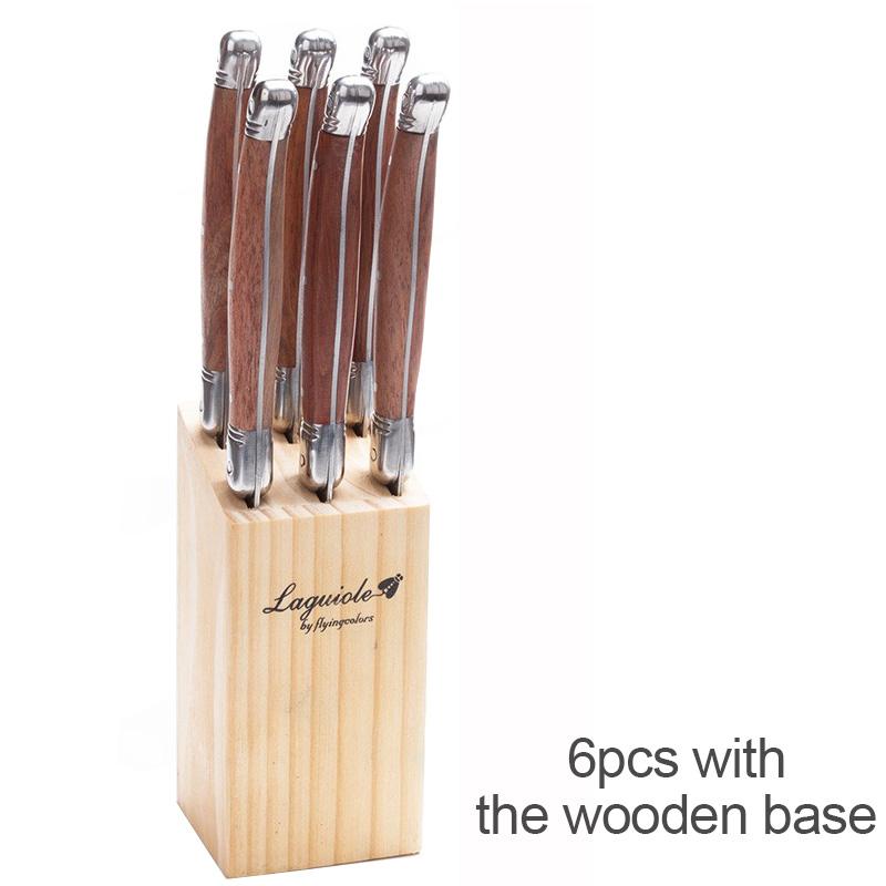 Laguiole Steakmesser Holzbesteck Tafelmesser Holzgriff Geschirr Edelstahl Besteck Weihnachtsgeschenk Besteck 9" 2-10 Stück