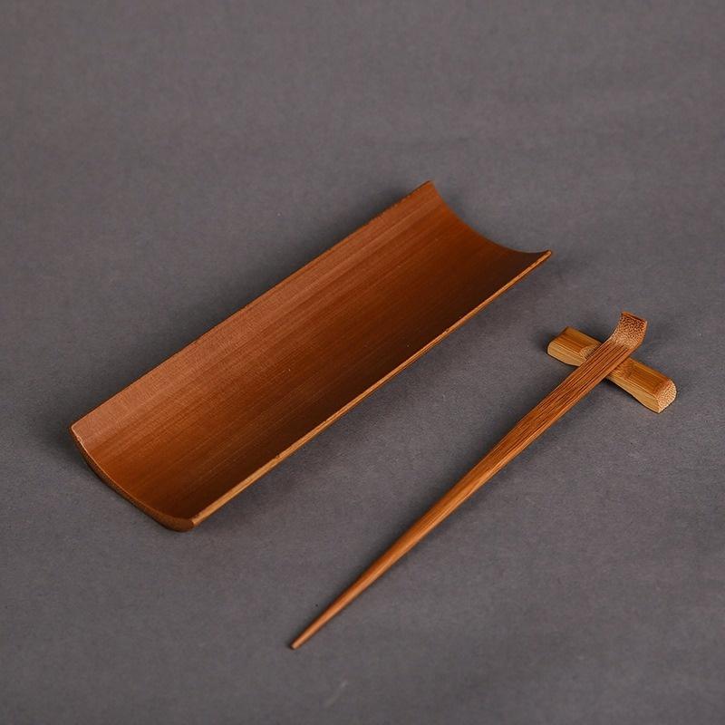3/4/5Pcs Bamboo Carbonized Teaware Set Tea Tray Teaspoon Tea Clip Needle Exquisite Tea Making Tool Accessories Spoon Tongs