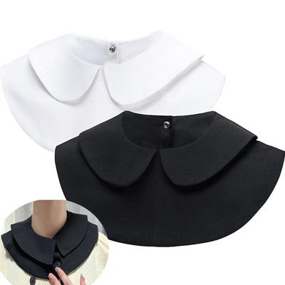 Women Cotton Fake Collar Decoration Blouse Detachable Shirt Collar Sweater False Collars Lapel Top Women Apparel Accessories