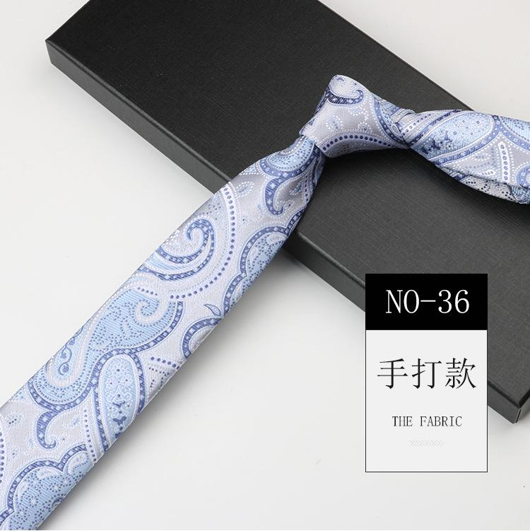 Tie Men'S Cashew Pattern Jacquard High-End National Style Retro Narrow 7Cm Hand-Tied Business Dress Tie