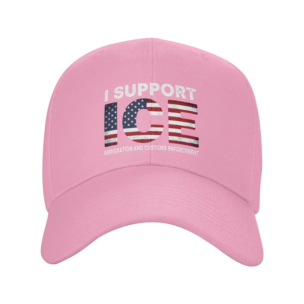 I support ICE Immigration and Customs EnforceUnisext Sun Baseball Cap Summer Street Style Trucker Hat For Unisex Hunting Baseball Caps