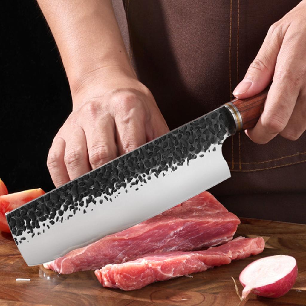 WXCOO Stainless Steel Kitchen Knife Utility Knife for Cooking Santoku Meat Cutting Hand Forged Butcher Chef Fruit BBQ Tools
