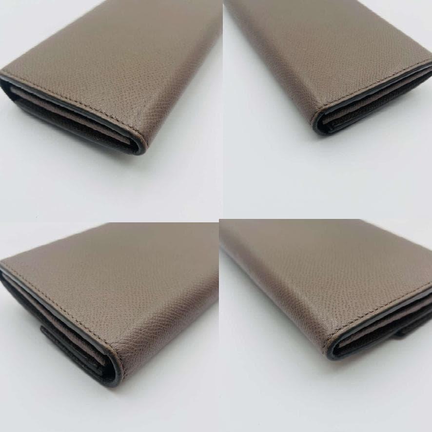 Used FERRAGAMO Gancini Long Wallet Beige with Pass Case