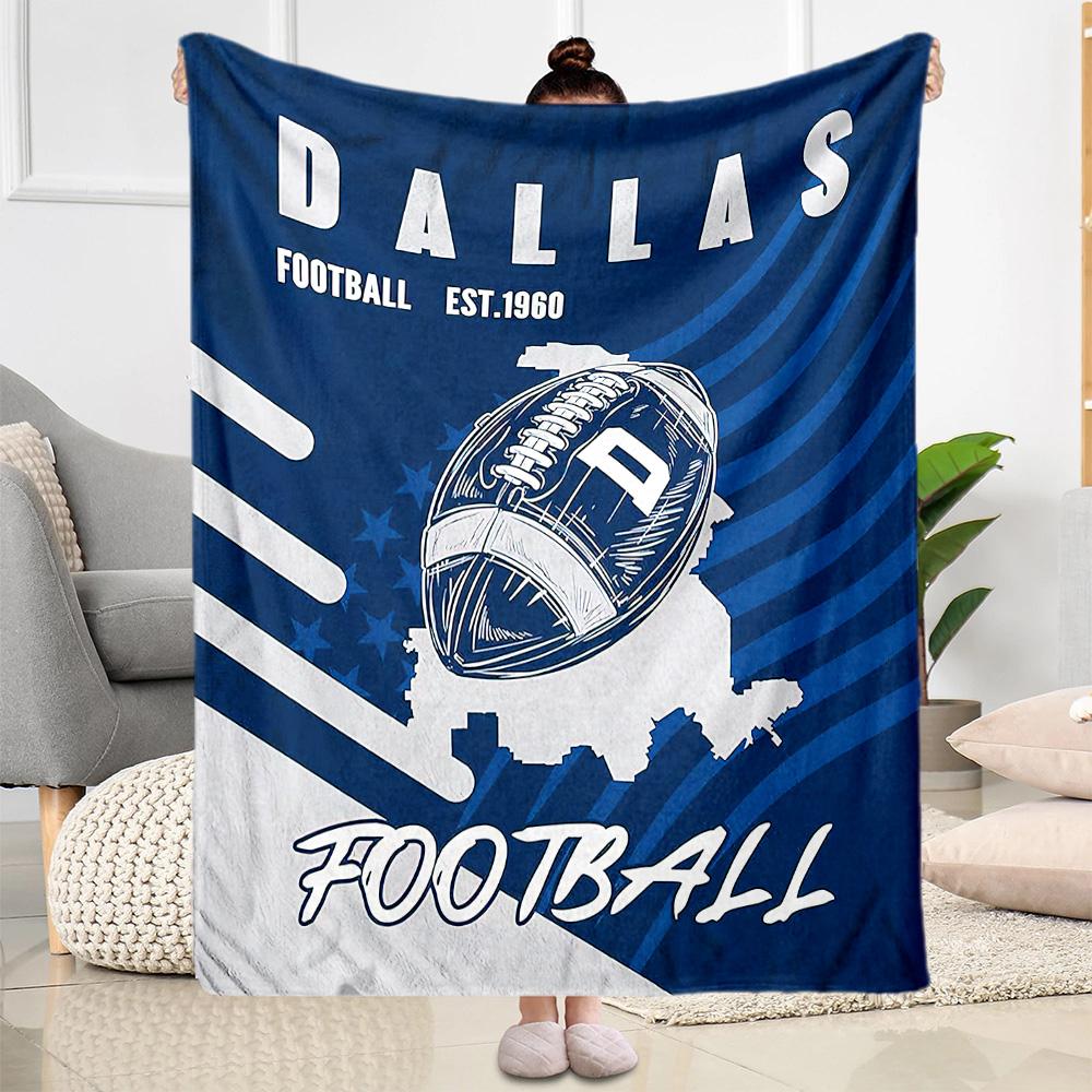 Dallas Cowboys Helmet Blankets Are Suitable for Living Rooms, Bedrooms, Camping, and Other Places, Making Them an Ideal Choice for Gifts.