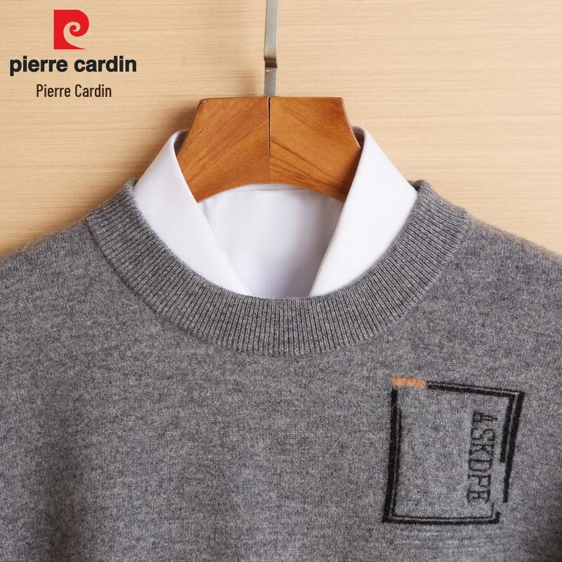 Pierre Cardin Men's Jacquard Round Neck Wool Sweater