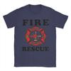 Red Fire DepartUnisext Badge Cotton T Shirt For Couple Summer Firefighter Vintage T Shirts Fashion Tee Shirt Oversize Pattern Tops