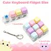 Keyboard Fidget Toy with LED Light Keyboard Fidget Keychain 9-in-1 Keyboard Decompression Button Stress Relief Fidget Gifts