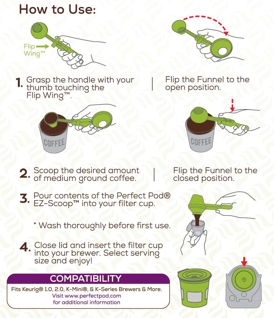 Perfect Pod Cafe Fill Value Pack Reusable K-Cup Coffee Pod Filter & Coffee Scoop for Keurig K-Duo, K-Mini, 1.0, 2.0, K-Series, and Select Single-Cup