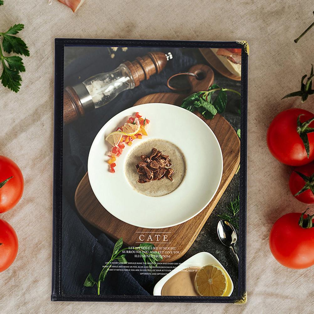 2 Pcs Recipe Folder Kitchen Menu Binder Clear Pvc Cover Loose Leaf Book Note Holder Card Keeper Desk Accessories Ganizer