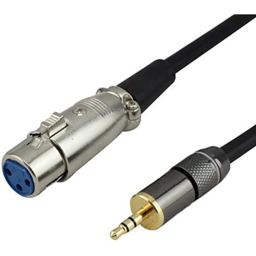 WYVERN AUDIO CM35-1.5 XLR to 3.5mm Mini Plug Microphone Cable (1.5m) for connecting a microphone to a PC.