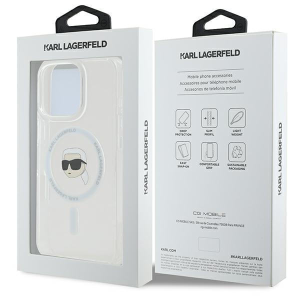 Karl Lagerfeld Klhmp16Lhlskih Iphone16 Pro 6.3 Biały/White Hardcase Iml Metal Karl Head Magsafe