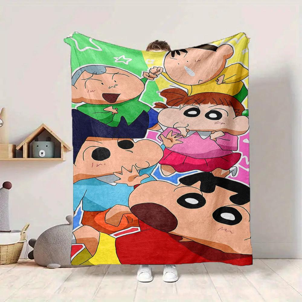 1pc Crayon Shin chan Blanket Lightweight Flannel Blanket Throw Blanket For Sofa, Bed, Travel, Camping, Livingroom, Office, Couch