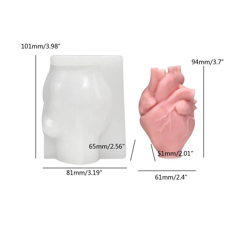 Hjärtljus Silikonform för Handgjord Skrivbordsdekoration Gips Epoxiharts Aromljusform för Hemdekoration
