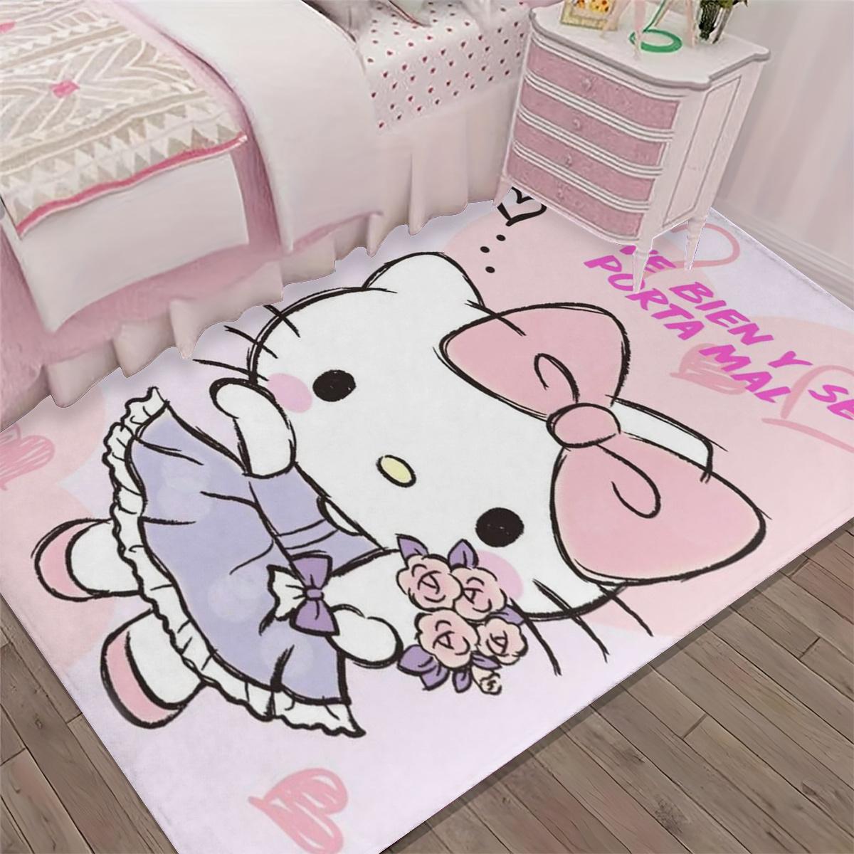 

Cute Hello Kitty Cartoon Rug, Sanrio Character Home Decor, Soft Anti-Slip Area Carpet 40cm x 60cm