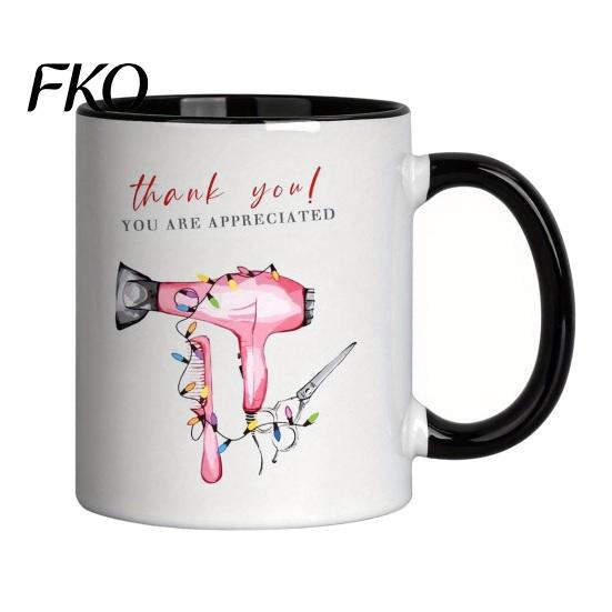 Smooth Surface Ceramic Mug Hairdresser Coffee Cup, Large Capacity Mug, Oversized Tea with Comfortable Handle Microwave Safe Cup Office Size