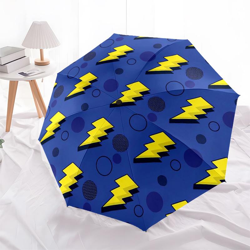 

1pc Lightning Bolt Pattern Umbrella with Plastic Handle,Compact & Stylish,Suitable for All Seasons ptys26027
