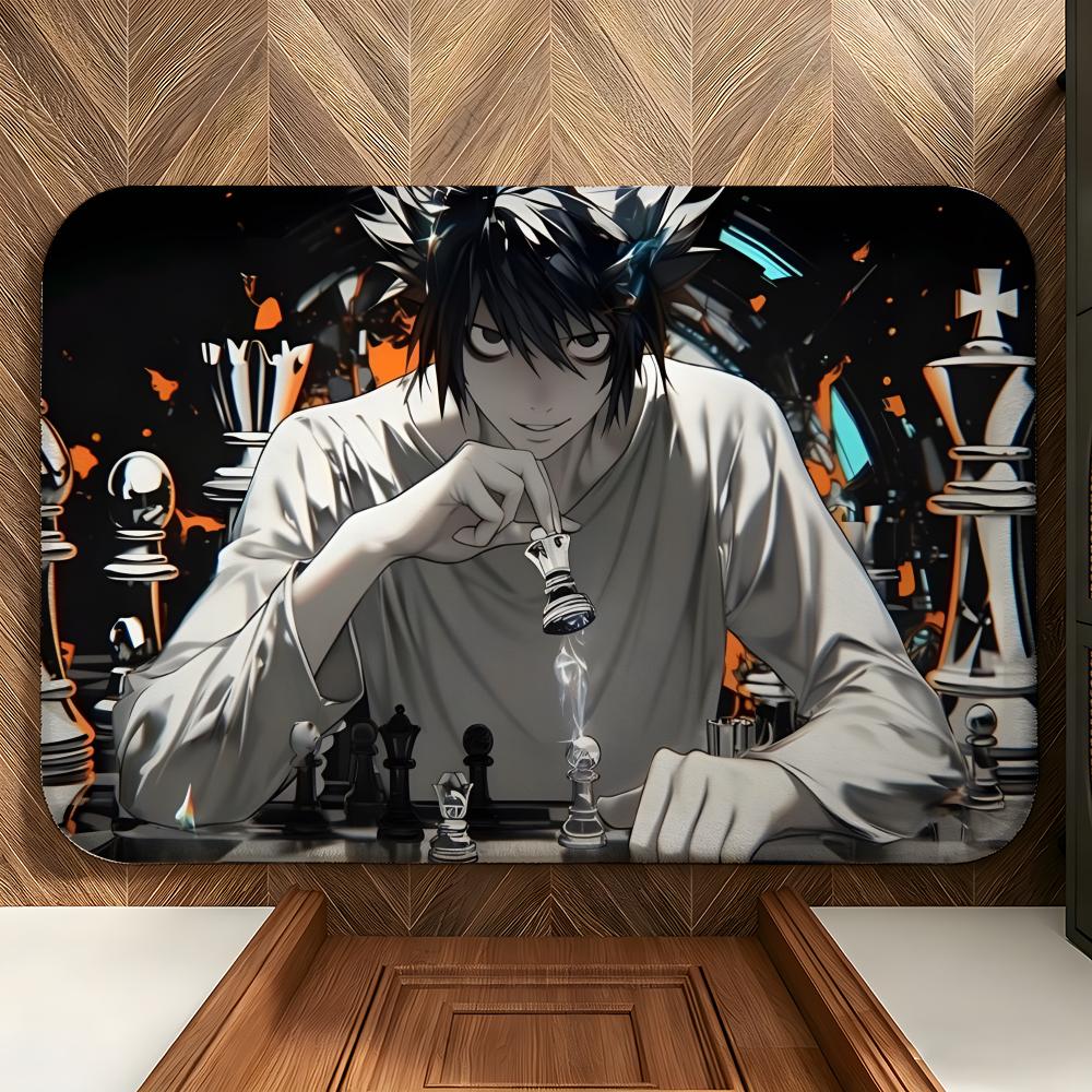 anime D-Death N-Note Floor Mat Soft Flannel Floor Mat Suitable for Entryways, Living Rooms, Bedrooms, and Bathrooms