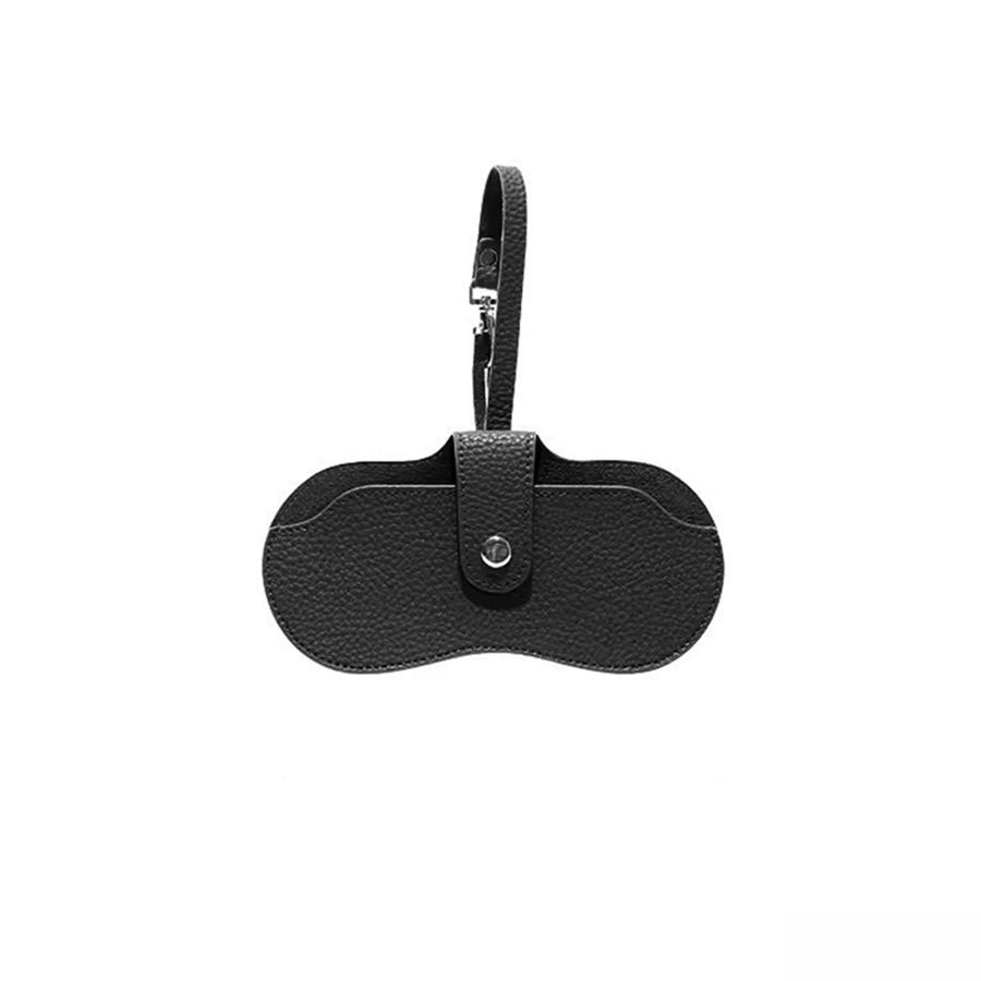 

Портативная сумка для очков из искусственной кожи для женщин и мужчин, модная дорожная сумка для солнцезащитных очков, защитный чехол, подвеска, сумка-органайзер, аксессуары для очков чёрный