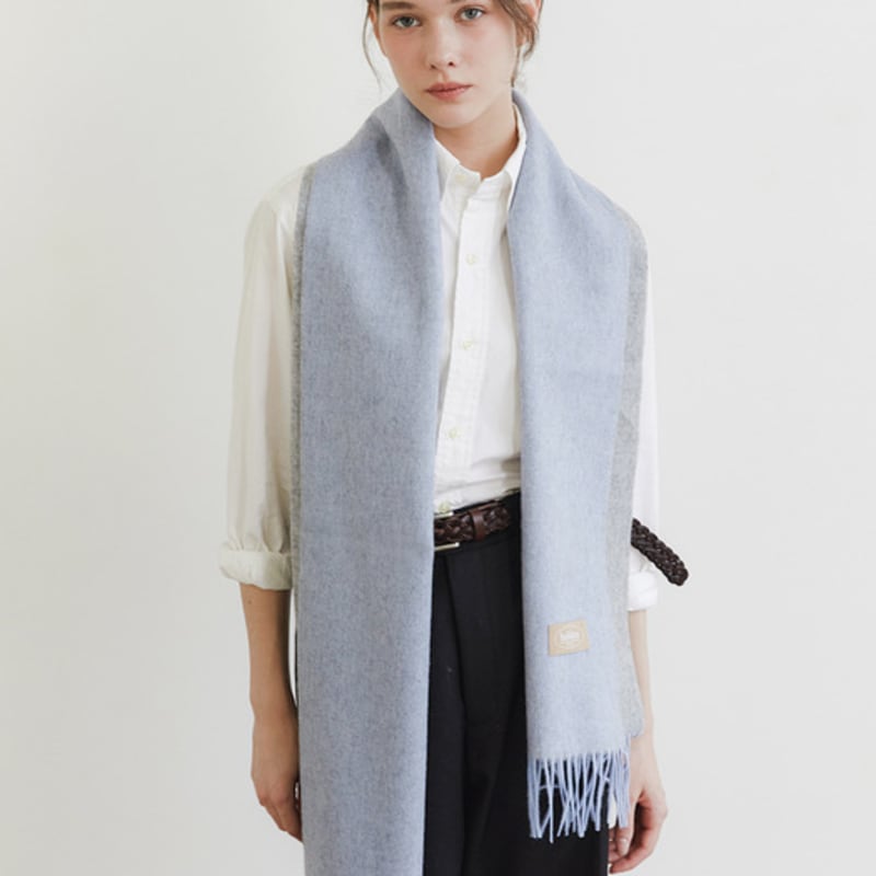 

halden two tone wool muffler (M020_blue) blue