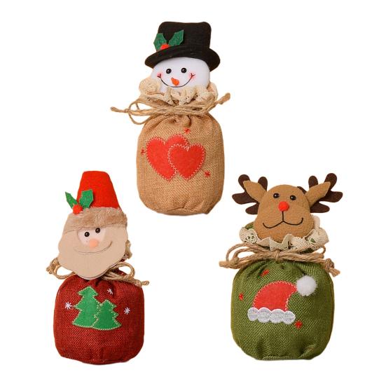Christmas Candy Bag Reusable Christmas Treat Bag for Goodies Fruits Holiday Gift Storage Bags