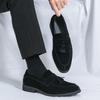 Men's Plus Size Matte Leather Tassel Loafers: Pointed Toe Business Casual Dress Shoes