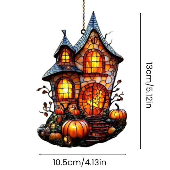 Halloween Hengende Anheng Håndmalt Glassmaleri Vinduspynt med Snor Lett å Henge Solfanger Innendørs Vindusdekorasjon