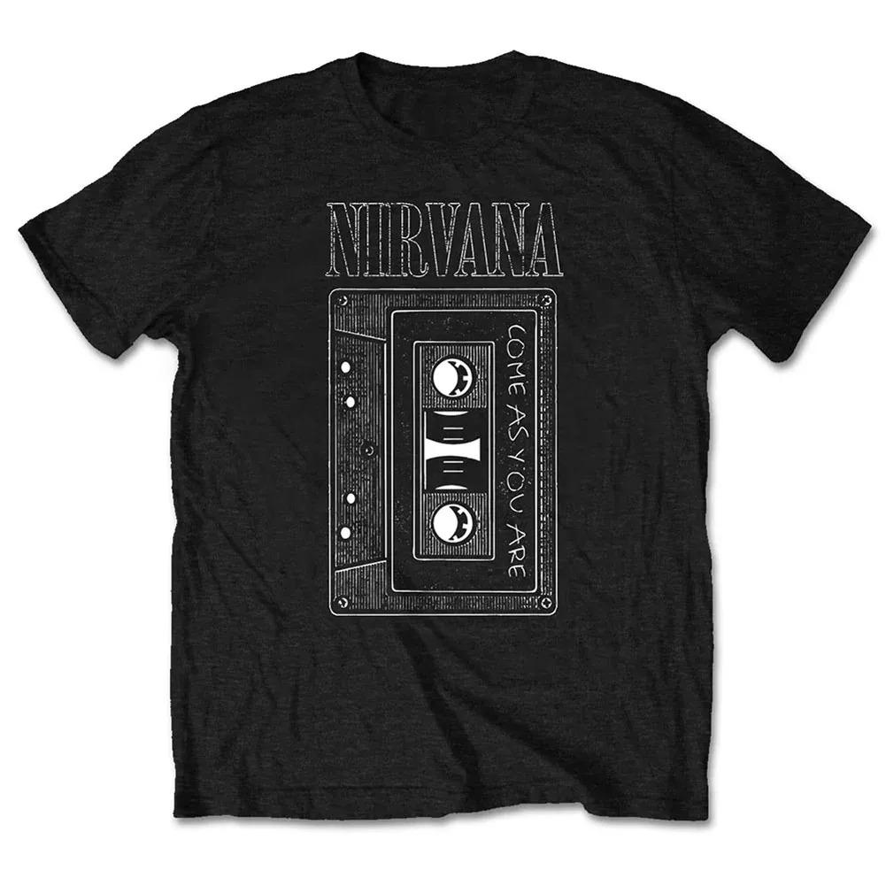 Nirvana Groupe de Rock Album Classique Affiche Impression Graphique T-shirt en Coton Streetwear Hip Hop Mode T-shirt Unisexe Femme Haut Lâche Surdimensionné