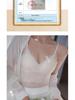 Ya Shuang French Embroidery Lace Camisole with Fixed Cups and Pads - Versatile & Comfortable