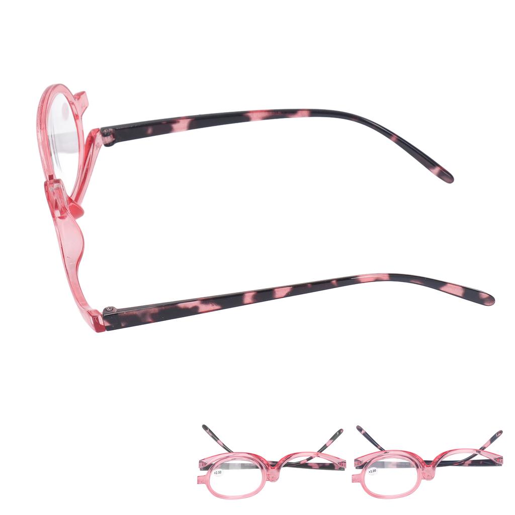 Make-up-Brille, leicht, faltbar, rotierend, Einzellinse, Damen-Vergrößerungs-Kosmetikbrille mit St