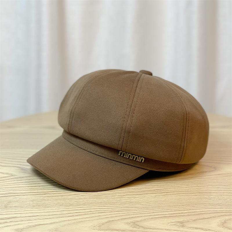 

Новая восьмиугольная шляпа для женщин на осень и зиму, британский берет, для маленькой окружности головы, в японском стиле, литературная кепка с козырьком, шляпа художника 54-58cm