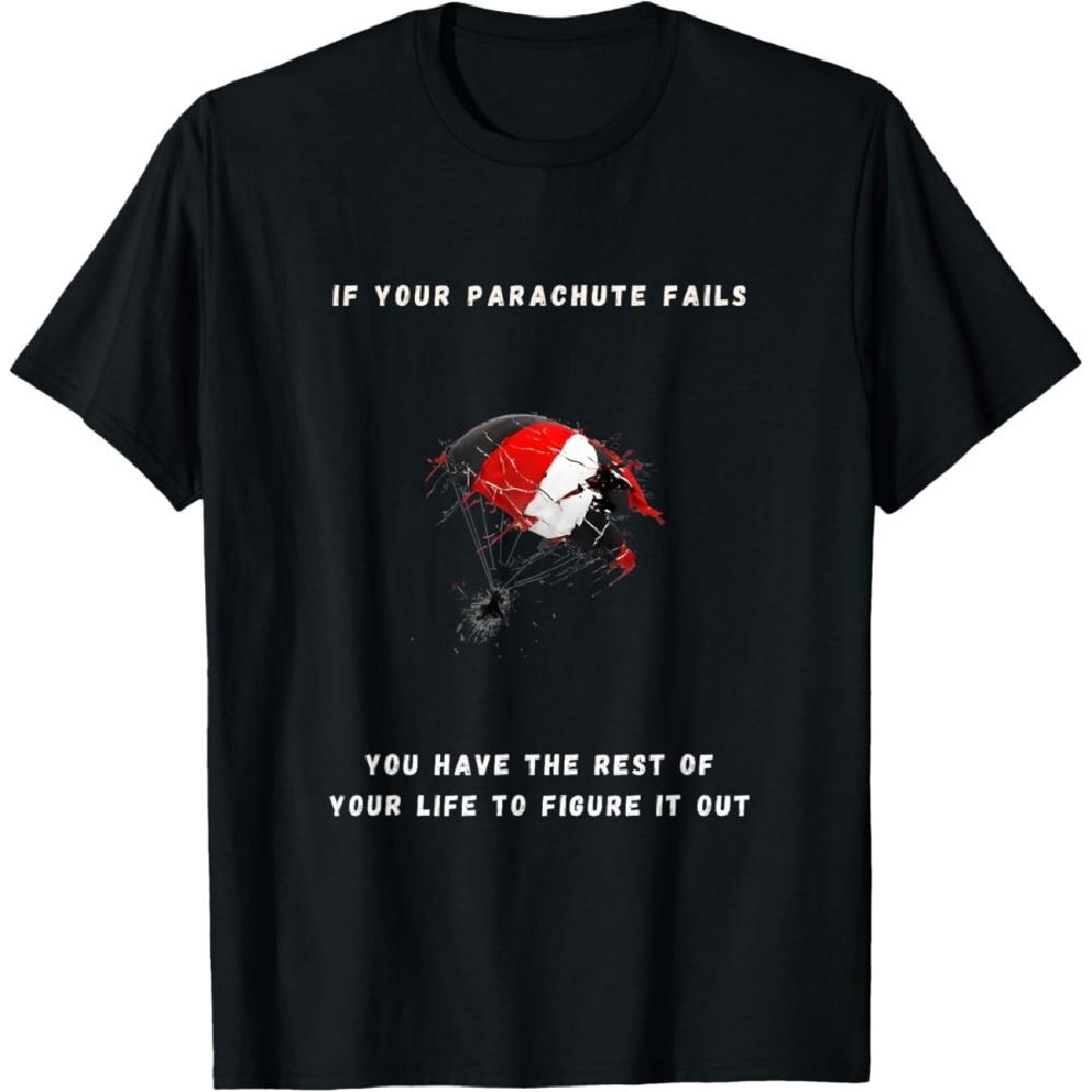 

Daredevil Descends - Dark Humor Parachute Joke T-Shirt XXXXXL чёрный