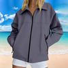 Women's Windproof Rain Jacket with Zipper for Outdoor Hiking