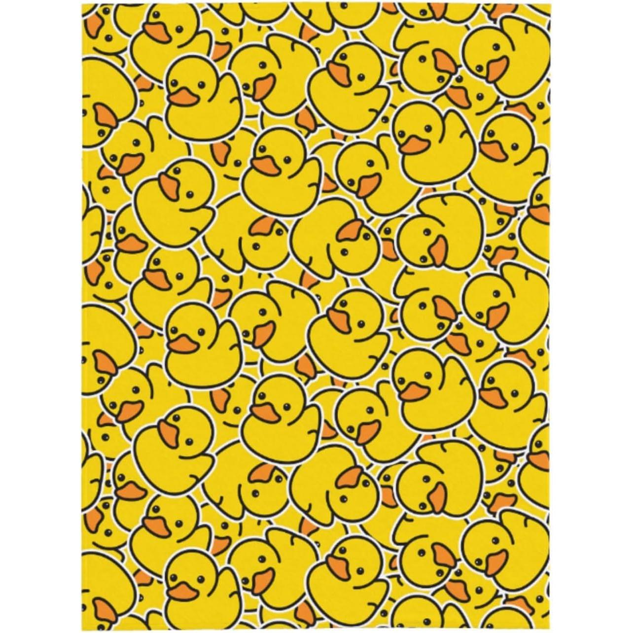 

Cute Rubber Ducks Throw Blankets All Season Ultra Soft Warm Yellow Duckies Fleece Blanket for Home Bed Sofa Couch Chair Outdoor 75x90cm