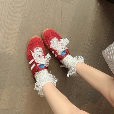 Retro Leather German Training Shoes Women's 2025 Spring and Summer New Versatile Casual Sports Shoes Bag Head Half Drag Outside Wear