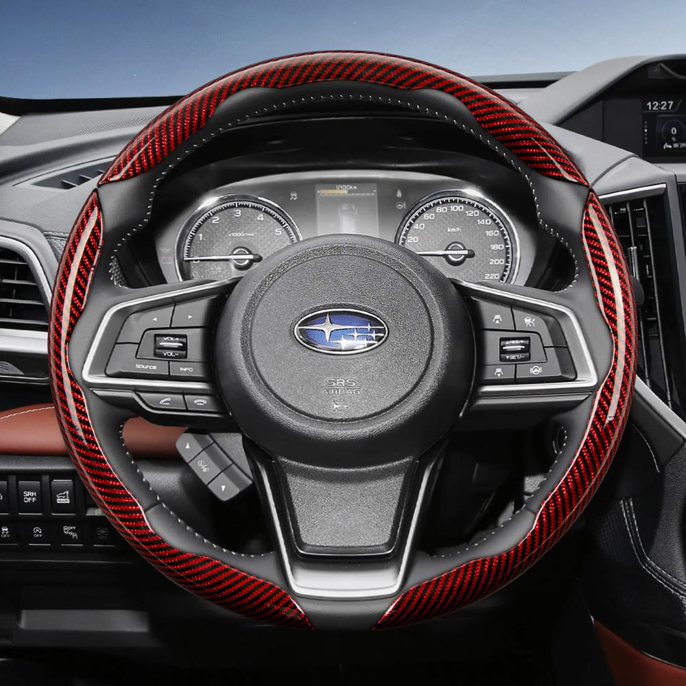 Carbon Fiber Steering Wheel Cover Quick Release Segmented For Subaru XV WRX BRZ Forester Outback Ascent Legacy Levorg vg5