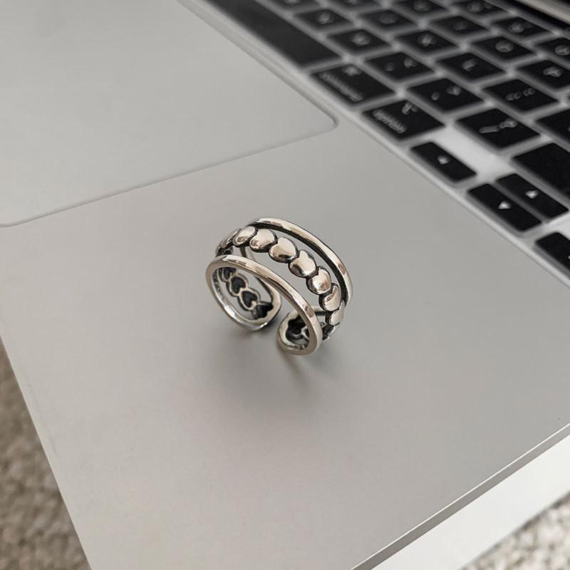 Ins Trendy S925 Silver Ring For Women Elegant Adjustable Finger Ring For Chic Style