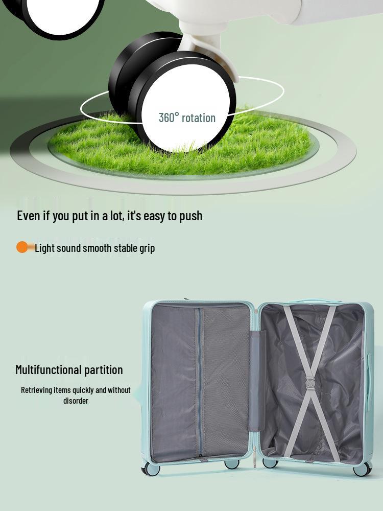 20-inch Front-Opening Multifunctional Suitcase with Combination Lock for Men and Women