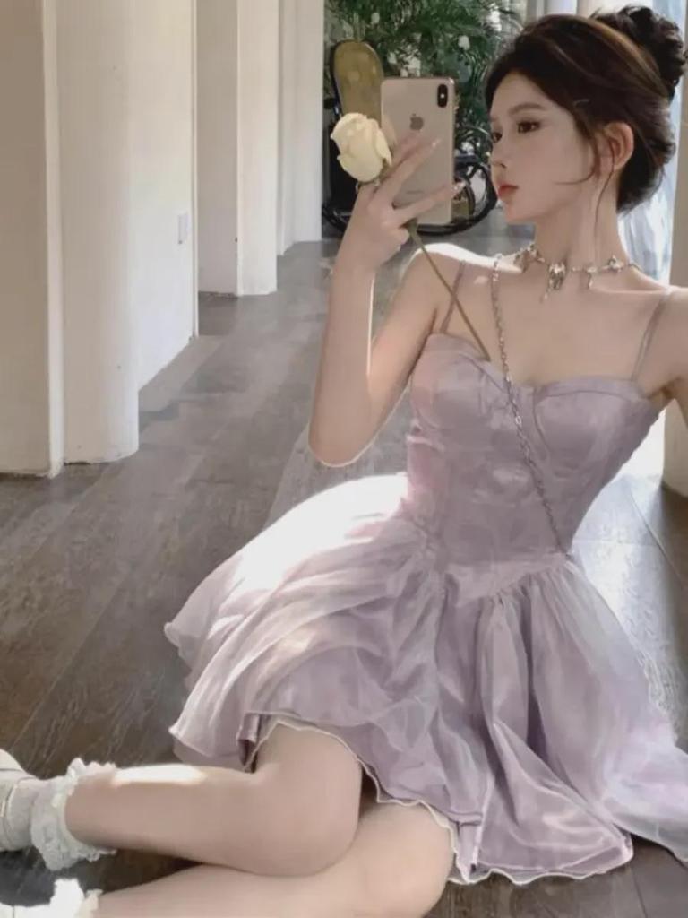 Šaty Barbie Princess Suspender: Narozeniny, Dovolená, Nadýchaná krátká sukně, Pouzdrové šaty.