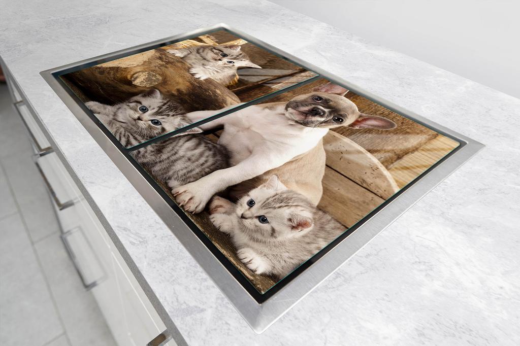 GLAS-KOCHFELDSCHUTZPLATTE 70x52 HUND