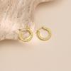 18K Gold Plated Geometric Irregular Hammered Stainless Steel Earrings