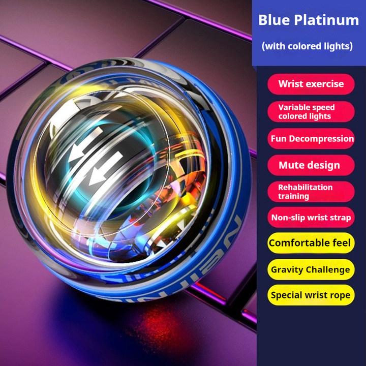 Balle de Force pour Poignet Luminescence Fitness Machine de Force d'Étreinte du Bras Auto-Démarrage Métal Silencieux Force Centrifuge Légère à Transporter Fitness