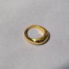 Gold-Plated Brass Minimalist French Style Arc Ring – Trendy Index Finger Jewelry