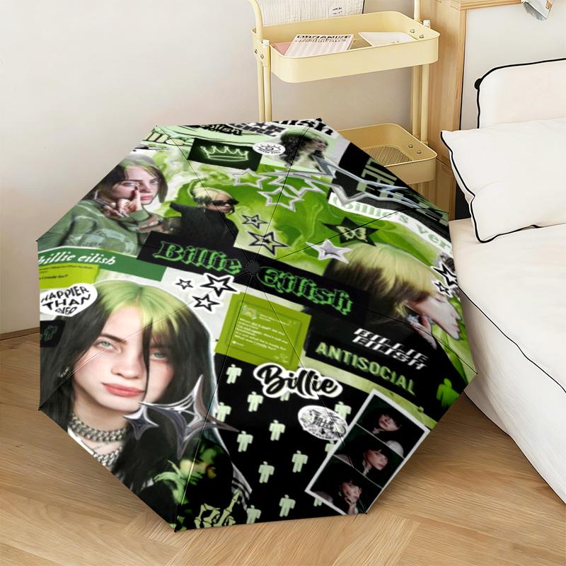 1PC Billie eilish Automatic Umbrella - Suitable Travel Outdoor Portable Umbrella Birthday Gift Daily Essentials