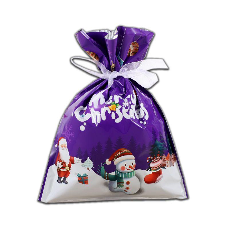 

Рождественский большой подарочный пакет на 10 подарков с лентой, мешок для печенья в виде леденца, упаковка, рождественская оберточная бумага 10pcs Purple 24*32cm/9.4*12.6in